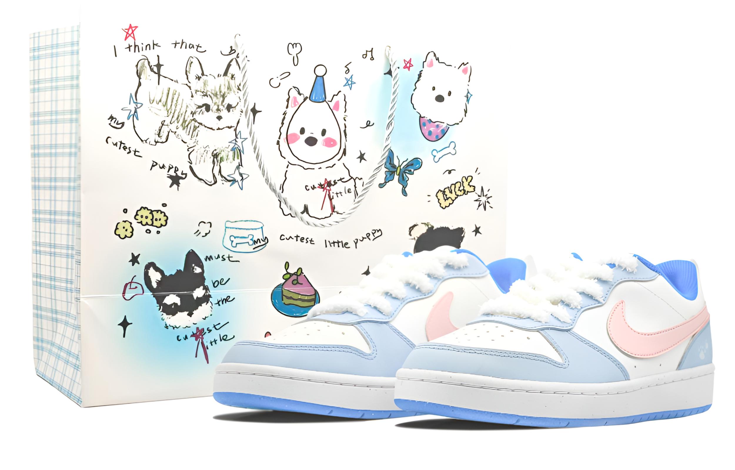 

Nike Кроссовки для скейтбординга Court Borough Ice Jelly с противоскользящей и износостойкой подошвой, низкие, для детей, Light Blue, для подростков