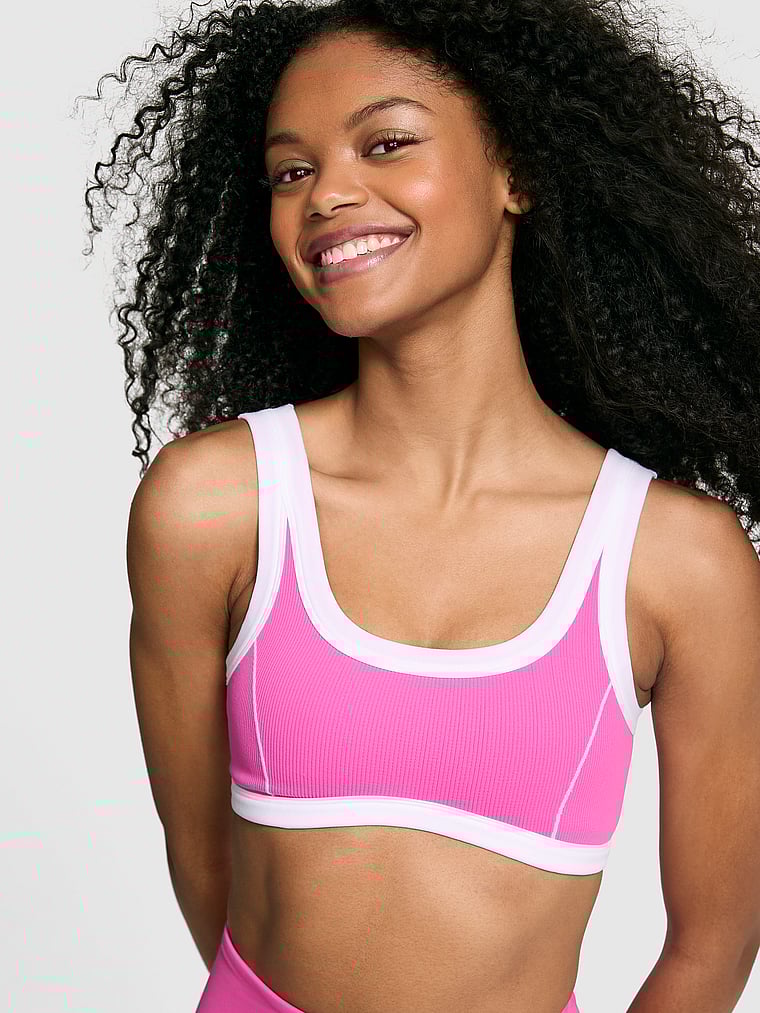 

Мягкий бесшовный спортивный бюстгальтер Wave Contour Pink, розовый