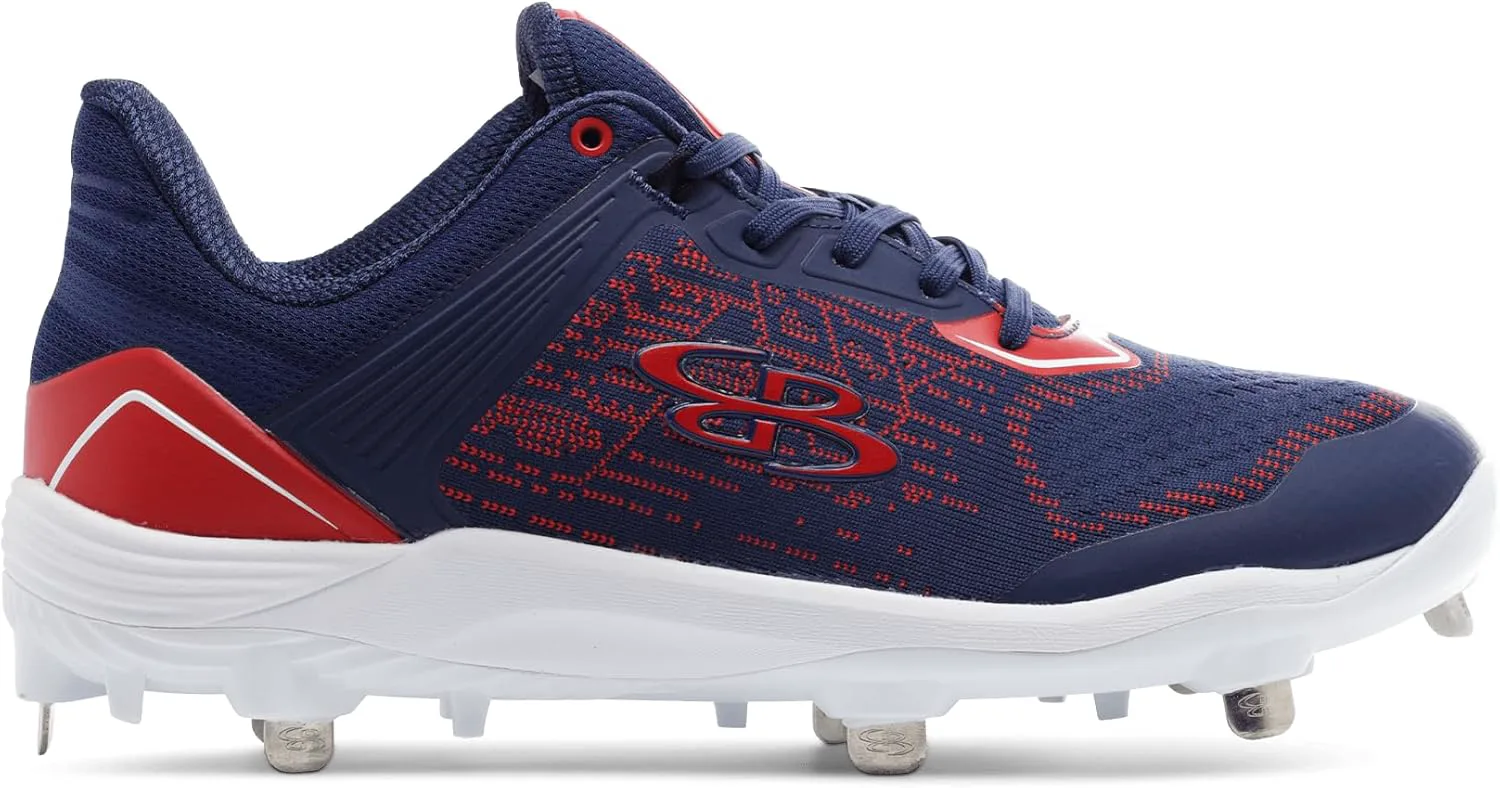 Boombah Viper Pureknit Мужские металлические бутсы - Статус - Разнообразие цветов - Разные размеры, темно-синий/красный/белый — фото 4