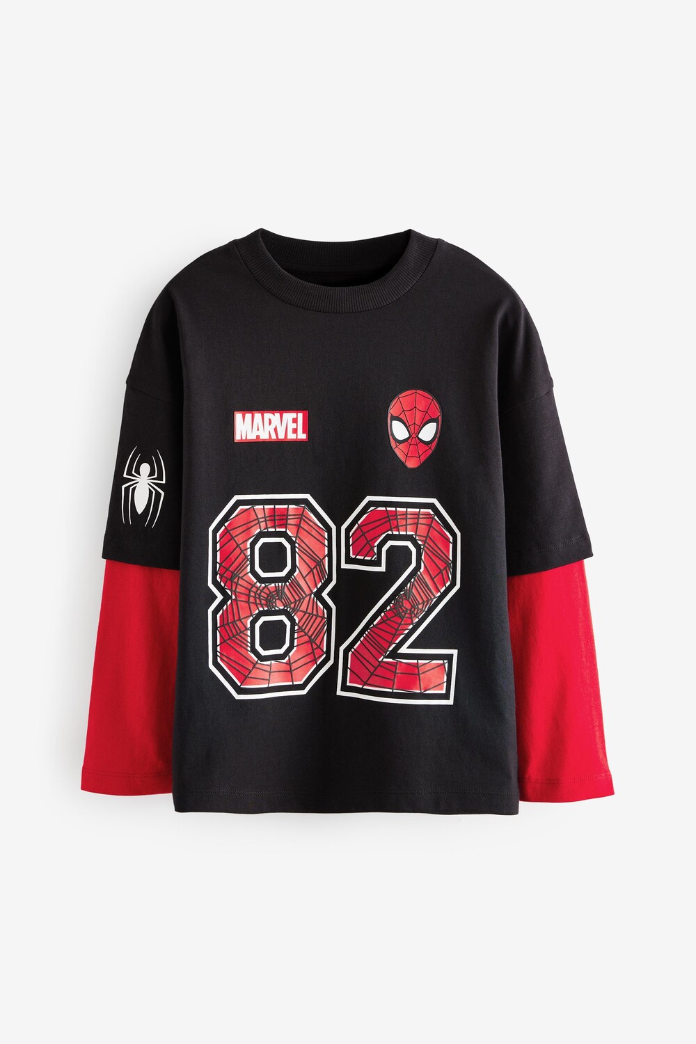 

Лицензированная футболка Marvel Spiderman с рукавами для скейтборда из 100% хлопка (3 14 лет) Next, черный