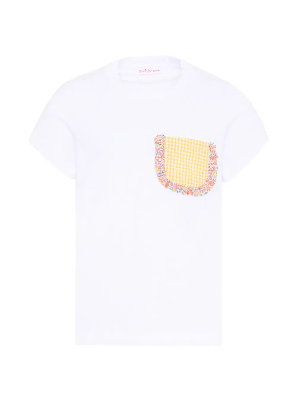 Футболка с оборками Pesciolino Rosso Kids, белый
