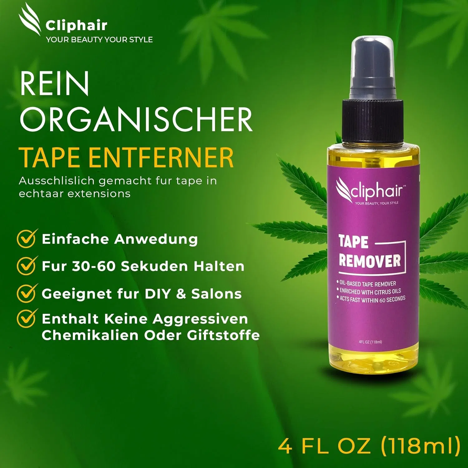 Средство для снятия ленточных наращиваний Cliphair Tape Remover 118 мл Cliphair — фото 2