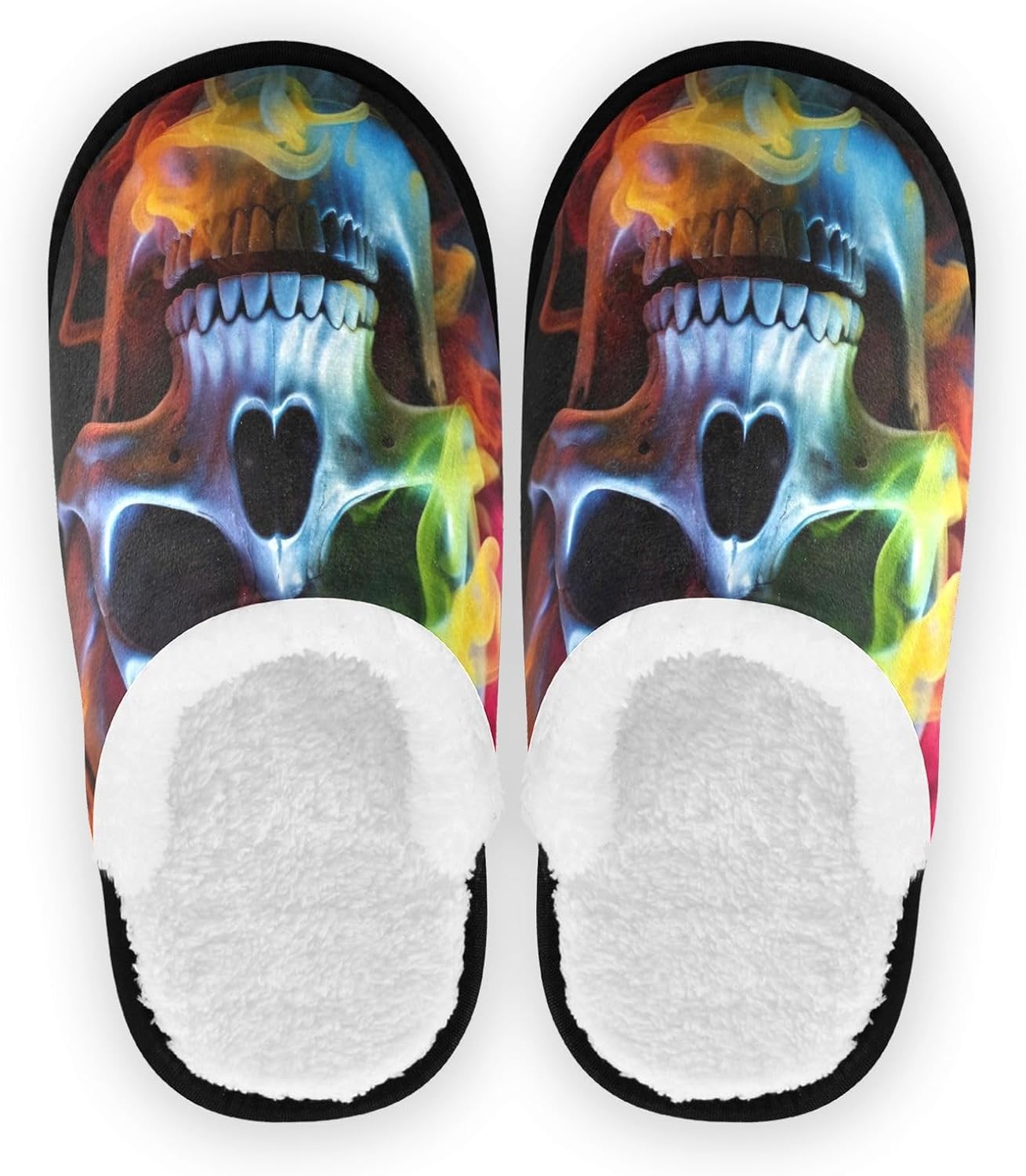 

Домашние тапочки UMIRIKO Skull Flame для женщин и мужчин, моющиеся, с противоскользящей подошвой, с сумкой для хранения для путешествий и спа 20850215