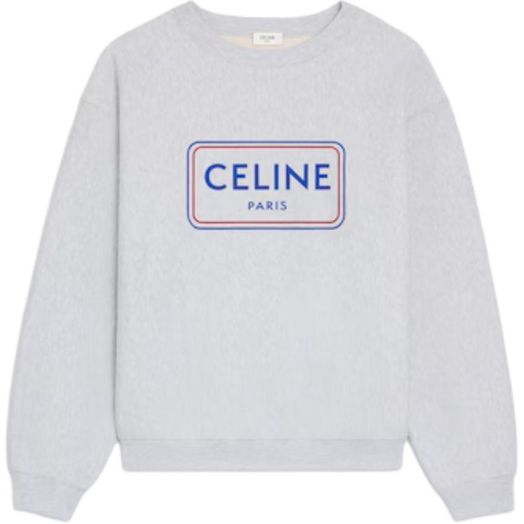 

Celine Женская толстовка светло-серого цвета с круглым вырезом, средней толщины, стандартного размера