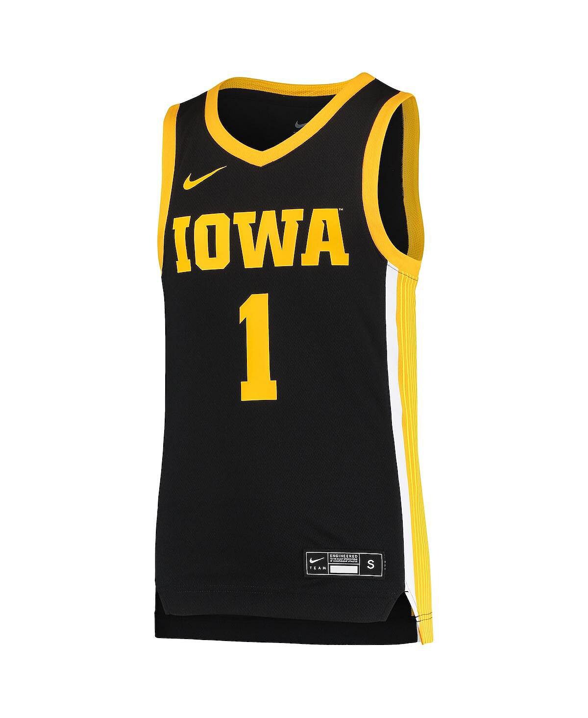 Реплика баскетбольной майки команды Big Boys 1 Black Iowa Hawkeyes Team Nike — фото 3