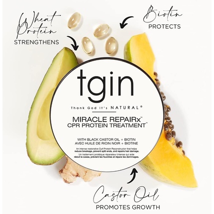Кондиционер Tgin Miracle Repairx Curl Protein Reconstructor для натуральных волос - Сухие Thank God It's Natural — фото 2