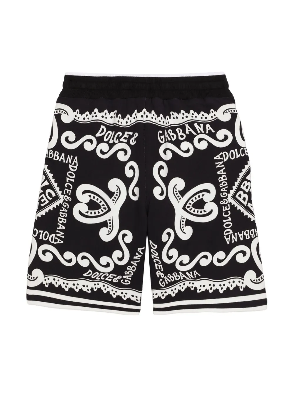 Шорты с кулиской и принтом Marina Dolce & Gabbana Kids, черный — фото 2