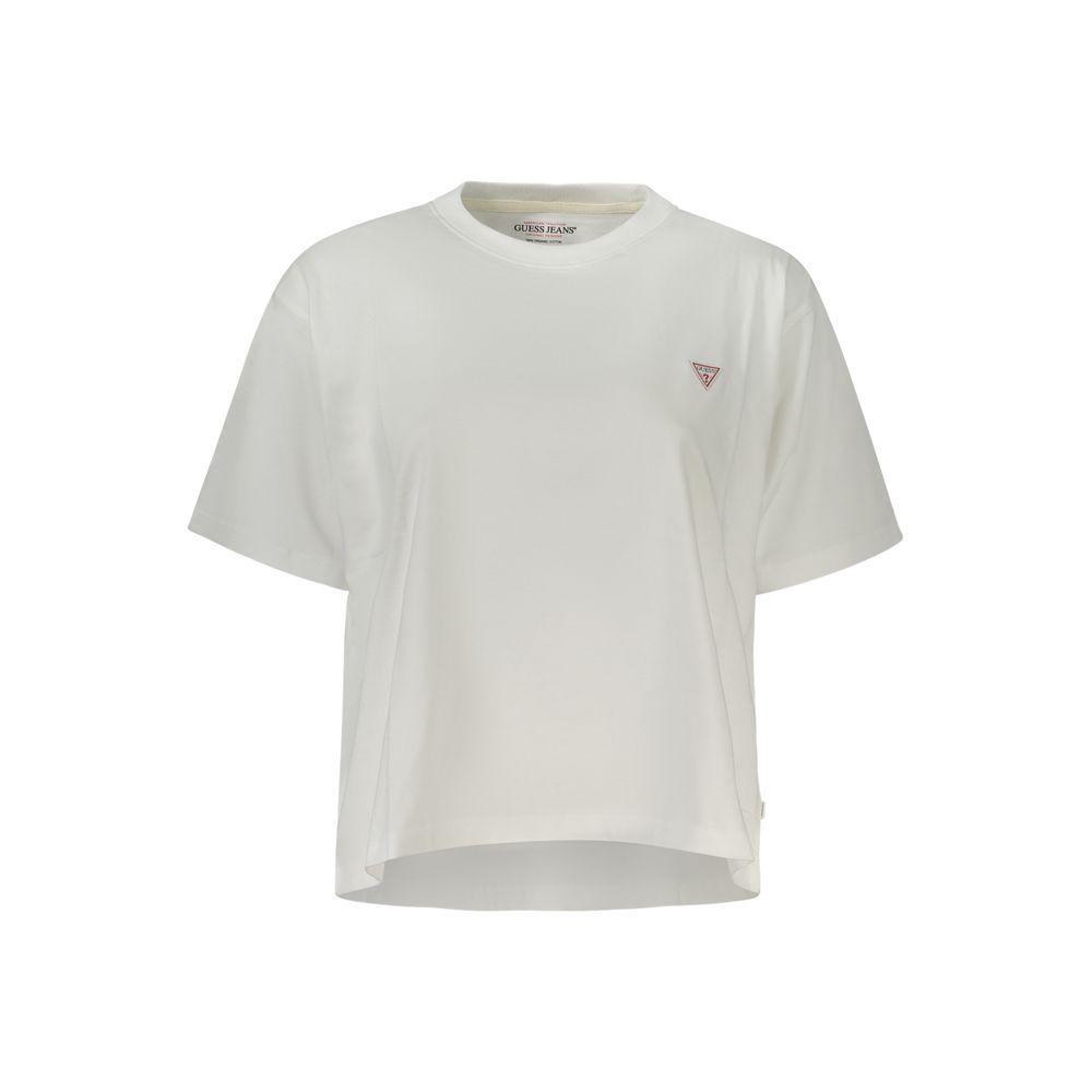 

Белая хлопковая женская футболка Guess Shoes, белый