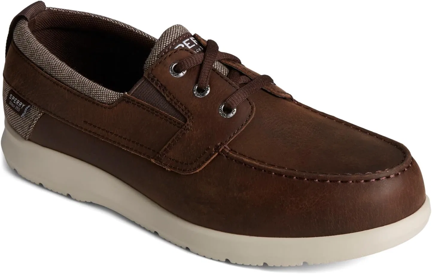 Мужские слипоны Sperry Bowrider Plushstep с тремя люверсами, Brown Leather