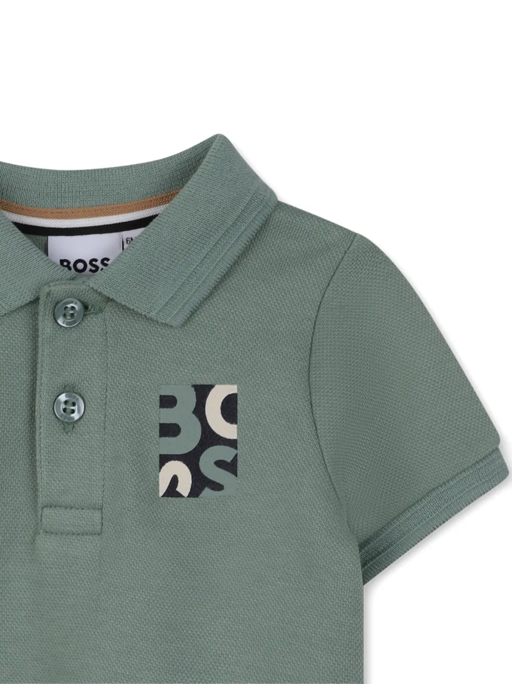 Рубашка поло с короткими рукавами BOSS Kidswear, зеленый — фото 3