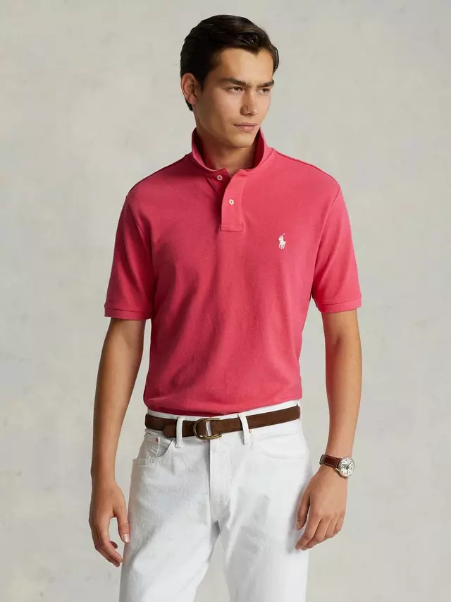 

Поло Ralph Lauren Polo Ralph Lauren Short Sleeve Custom Slim Fit, цвет hot/pink