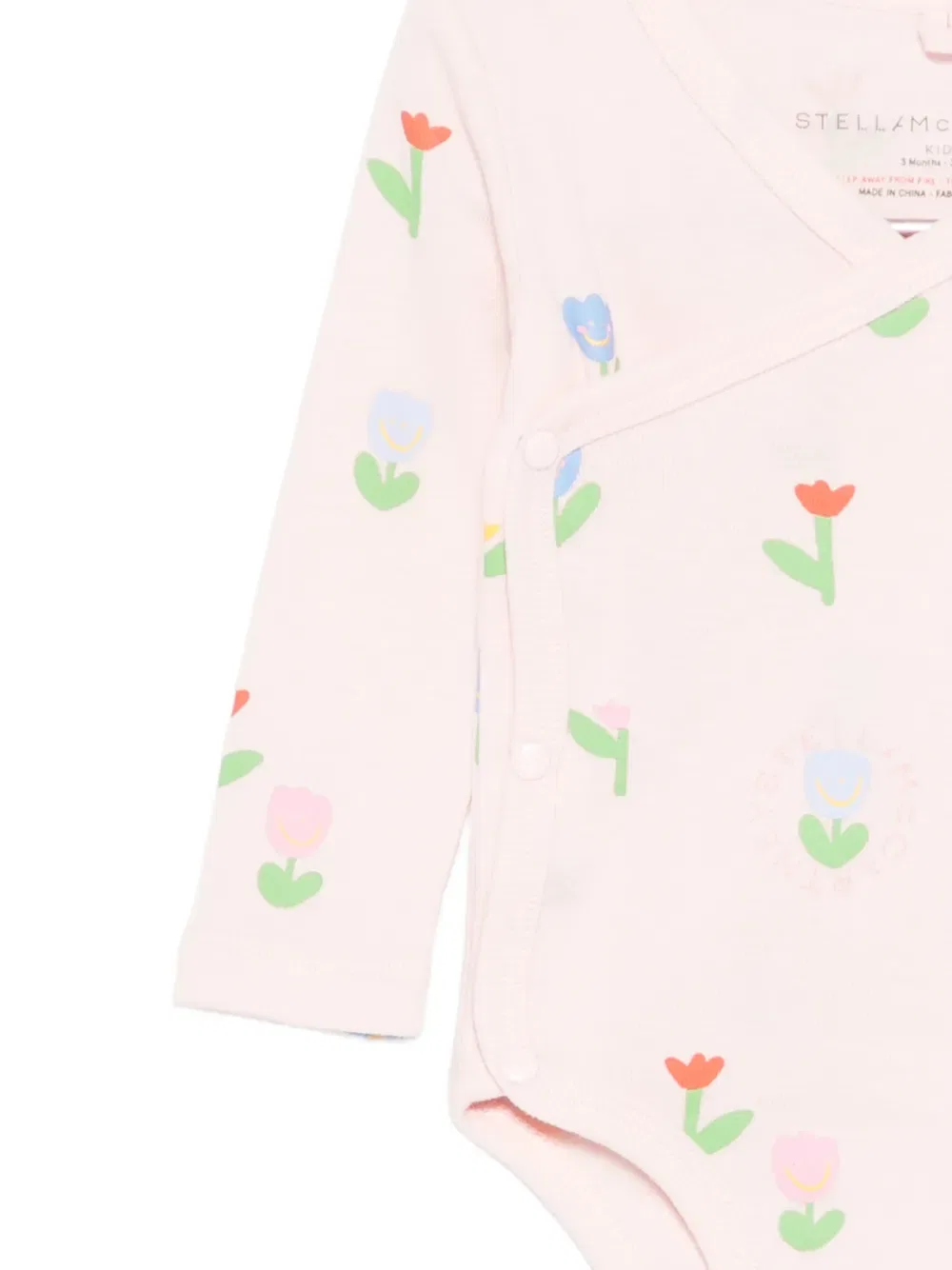 Боди с цветочным принтом (комплект из двух штук) Stella Mccartney Kids, розовый — фото 2