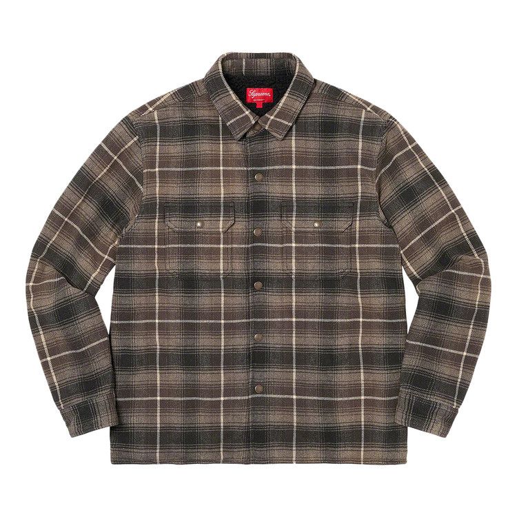 

Рубашка Supreme Shearling Lined Flannel Shirt, Black