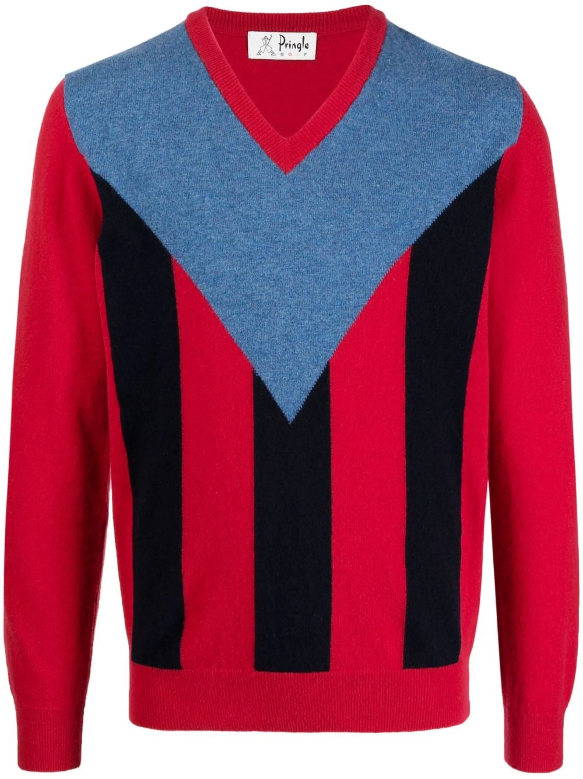 

Полосатый джемпер с V-образным вырезом Pringle Of Scotland, красный