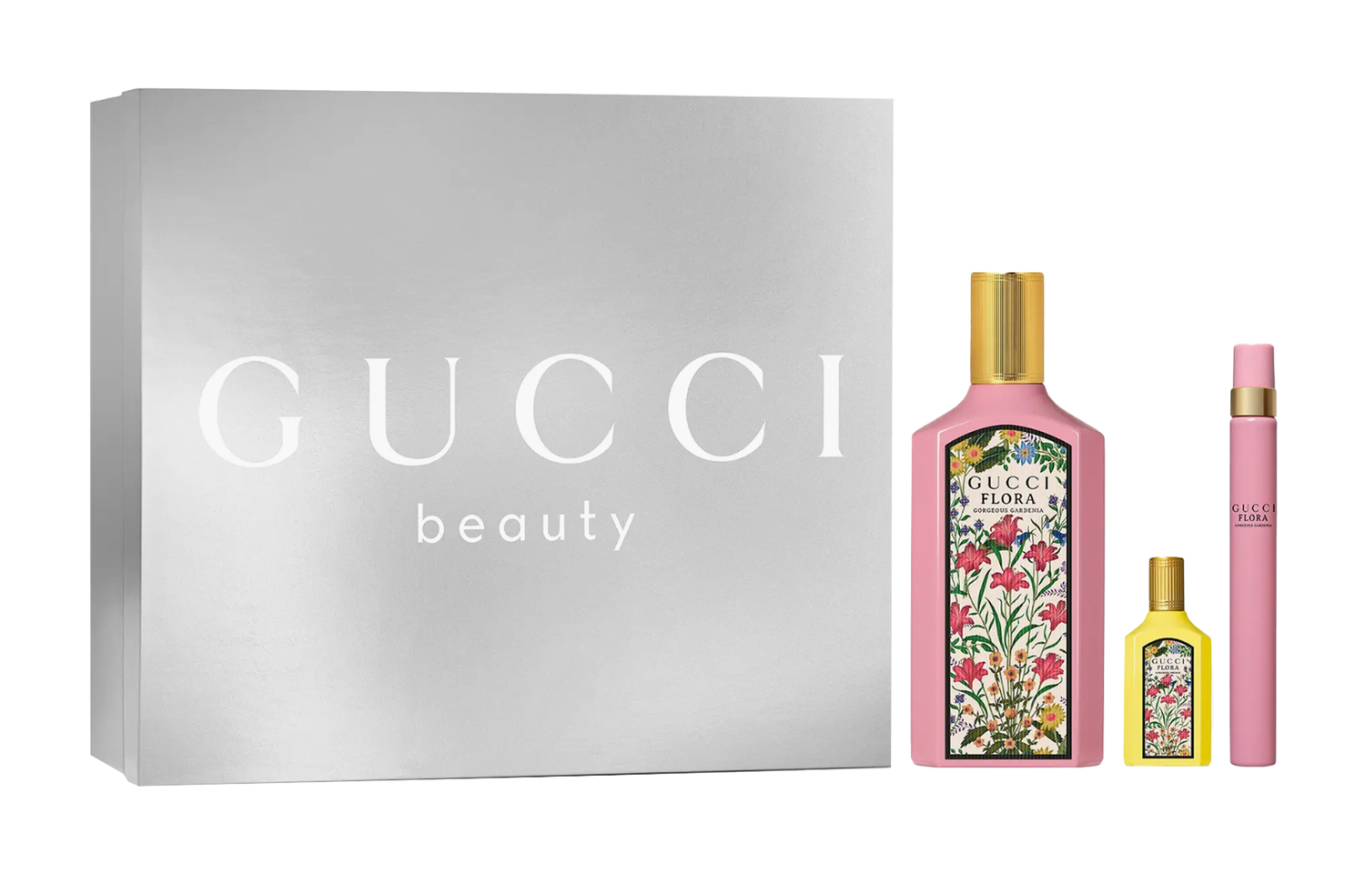 

Набор парфюма glamorous style gardenia eau de parfum с нотами грушевого цвета, жасмина и мускуса 5мл+10мл+100мл GUCCI