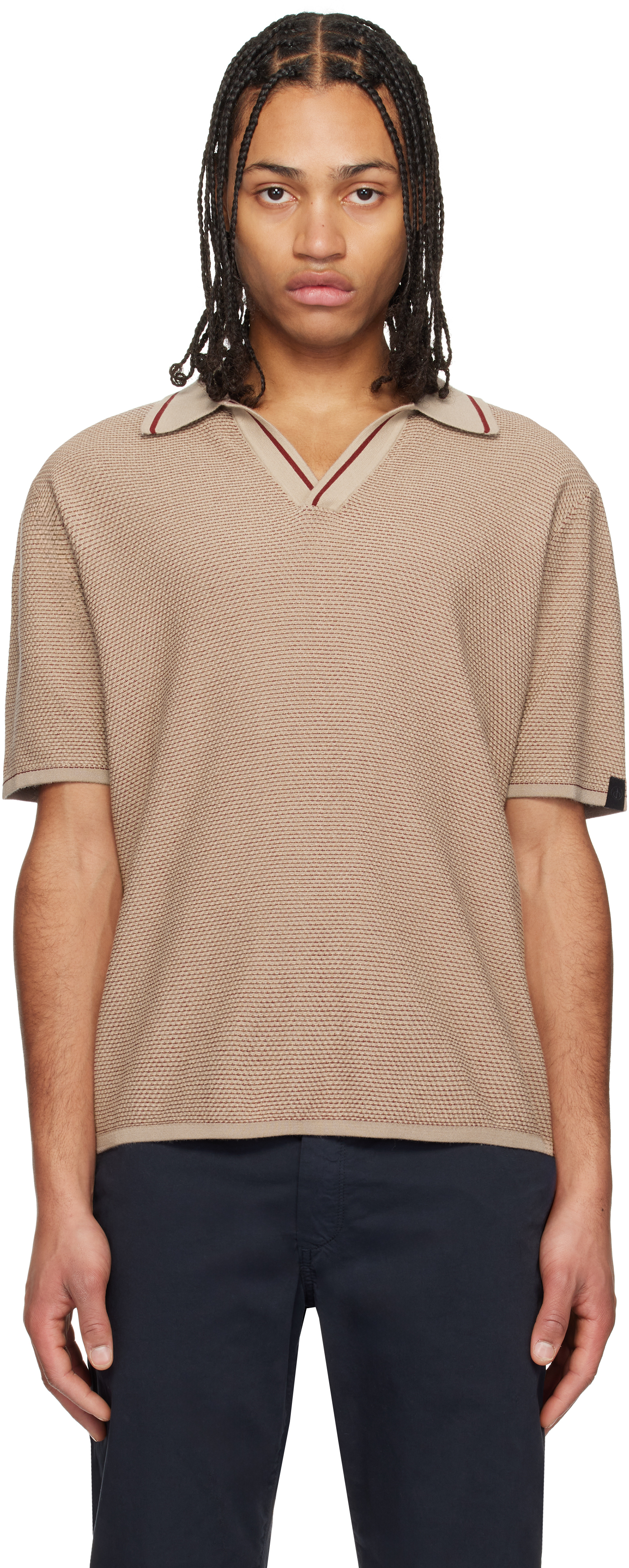 

Поло с воротником Harvey Jonny Taupe rag & bone