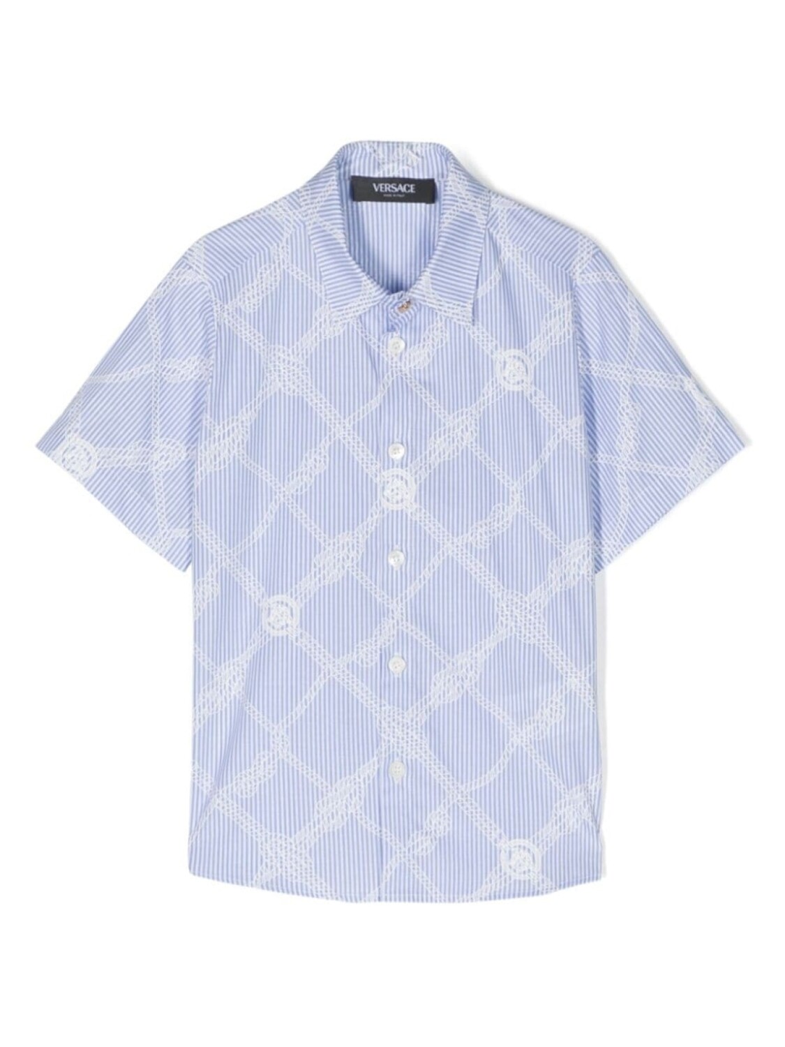 

Versace Kids рубашка Nautical Medusa в полоску, белый