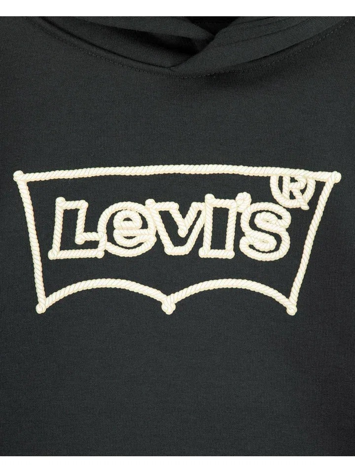 Капюшон худи из органического хлопка Levi's Kids, антрацит — фото 3