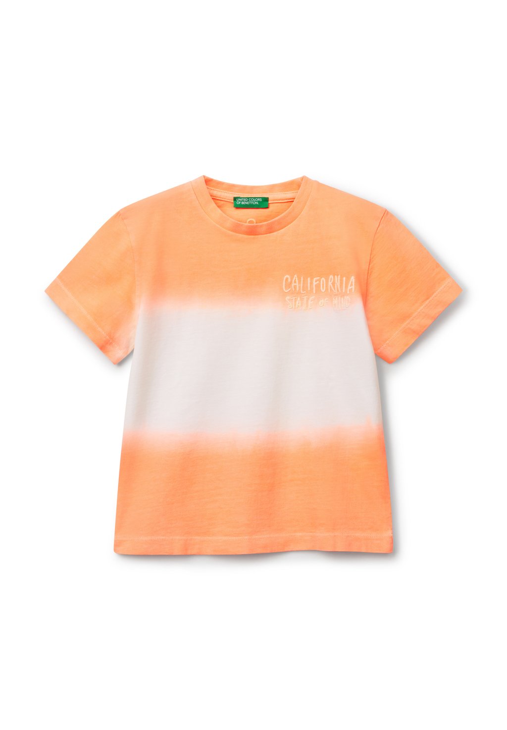 

Футболка с принтом DIP DYE WITH EMBROIDERY United Colors of Benetton, оранжевый