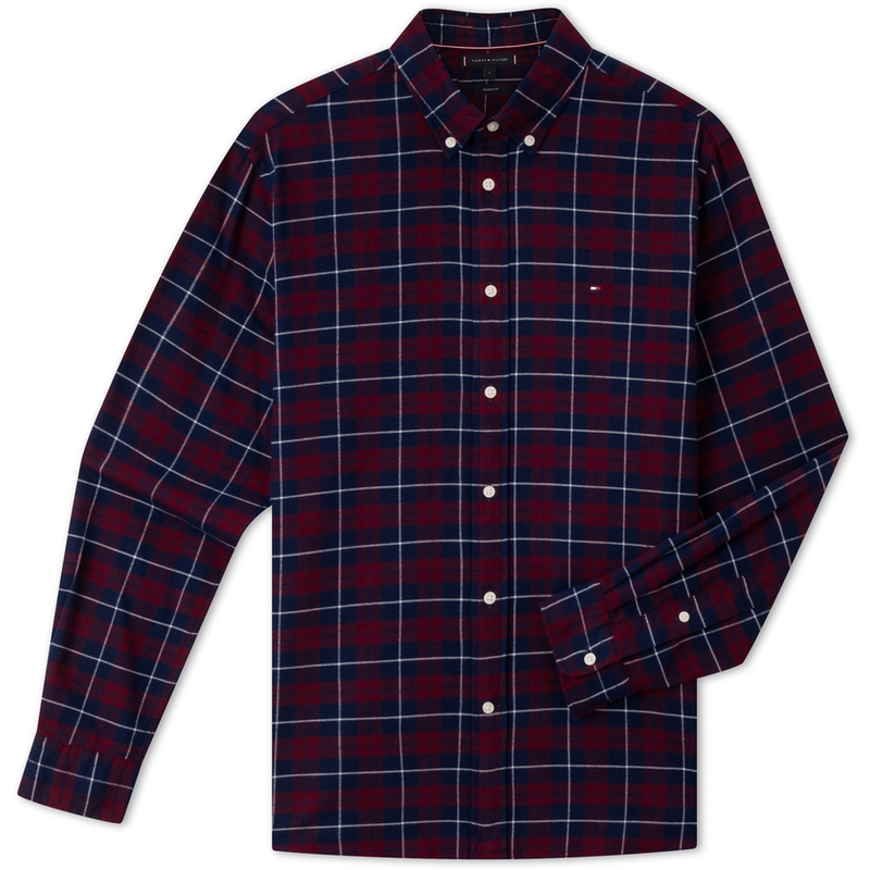 

Tommy Hilfiger Мужская рубашка красная синяя в клетку