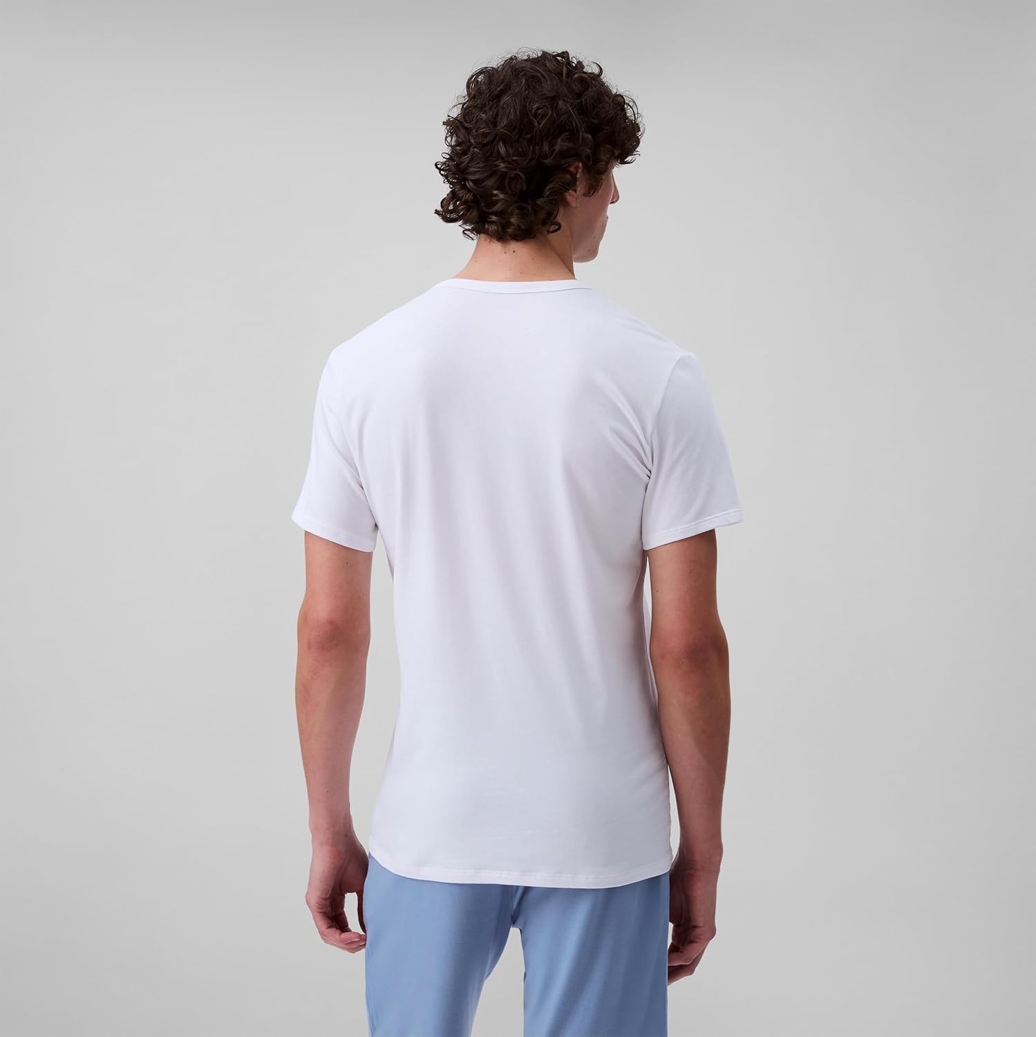 Комплект из 3 мужских нижних маек Calvin Klein из хлопка и эластичной ткани, Black, Grey Heather, White Vneck — фото 3