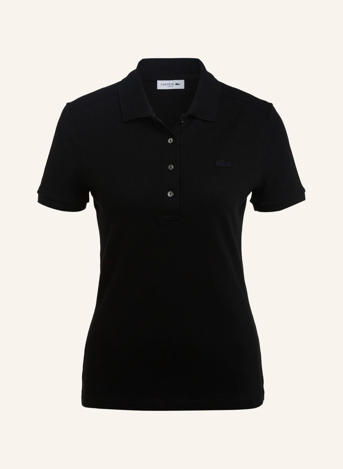 

Рубашка-Поло узкого кроя из пике Lacoste, черный