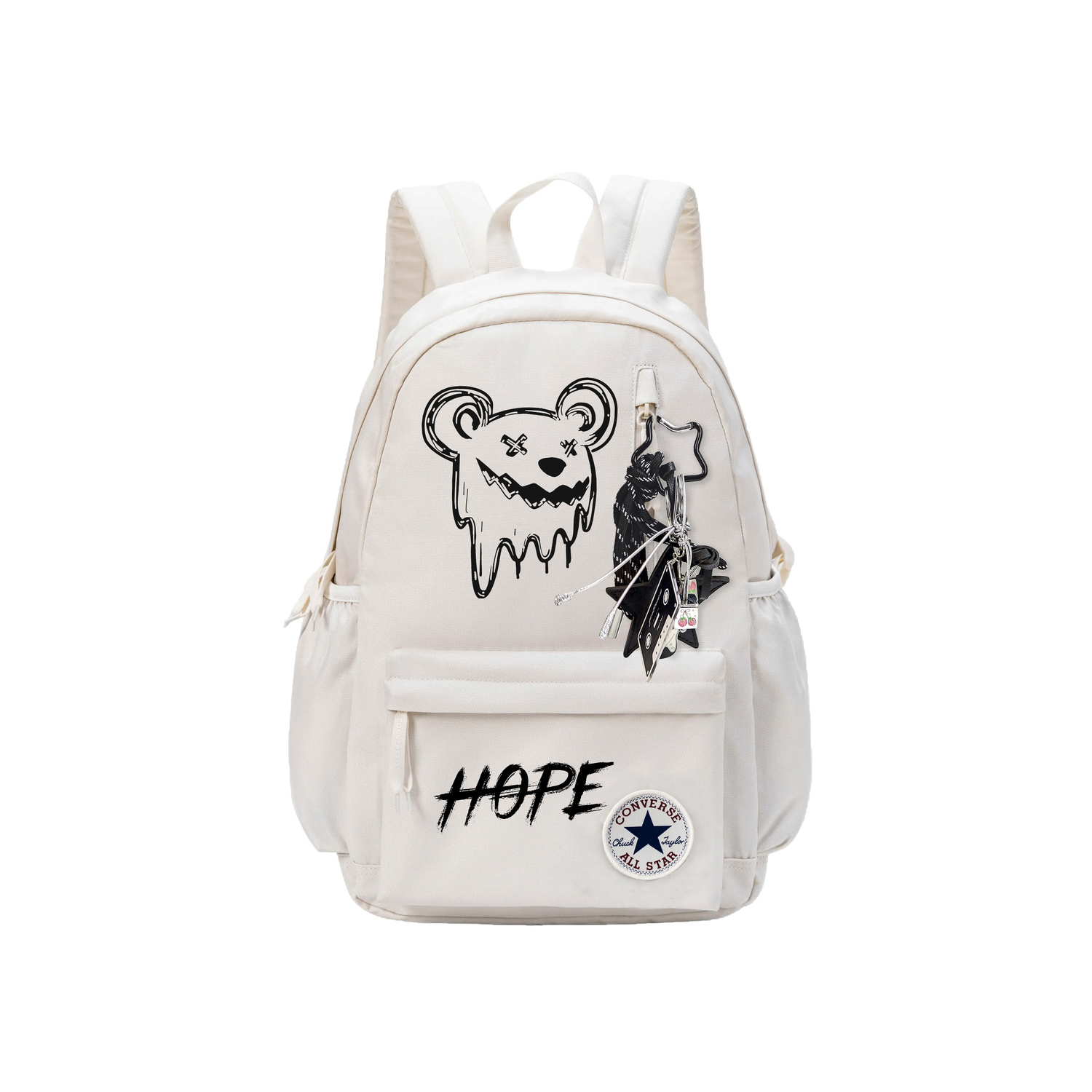 

Converse Полиэстеровый кремовый рюкзак средний унисекс белый, HOPE Bear