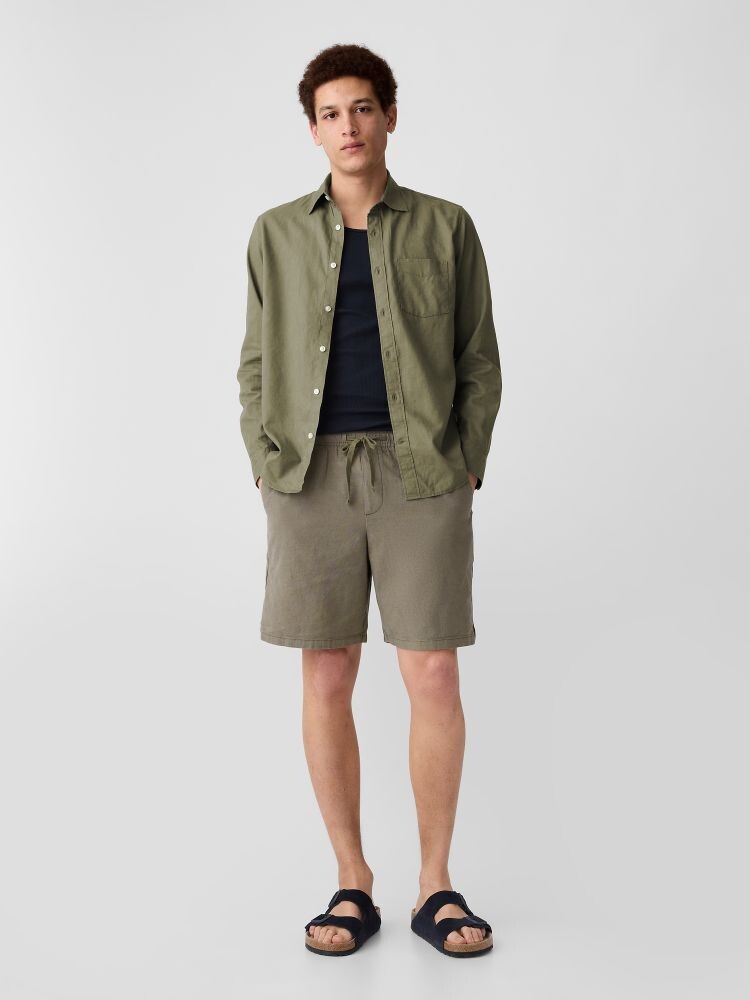 

Стандартная льняная рубашка Gap, зеленый