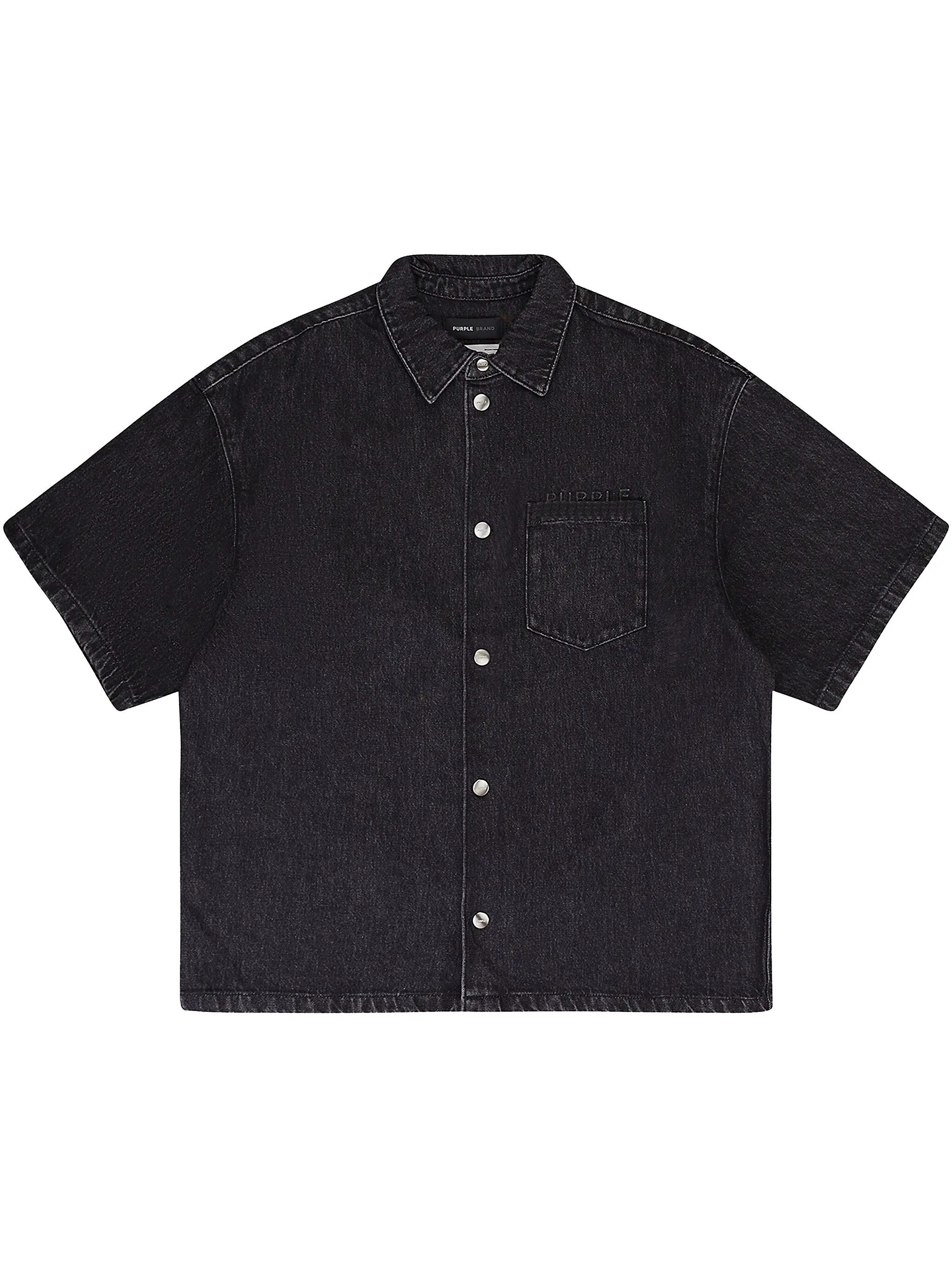 

Джинсовая рубашка с короткими рукавами Purple Brand, черный