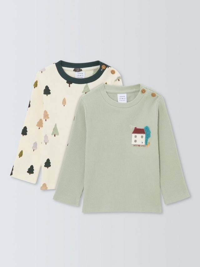 

Детские футболки с длинными рукавами John Lewis, Pack of 2, Multi