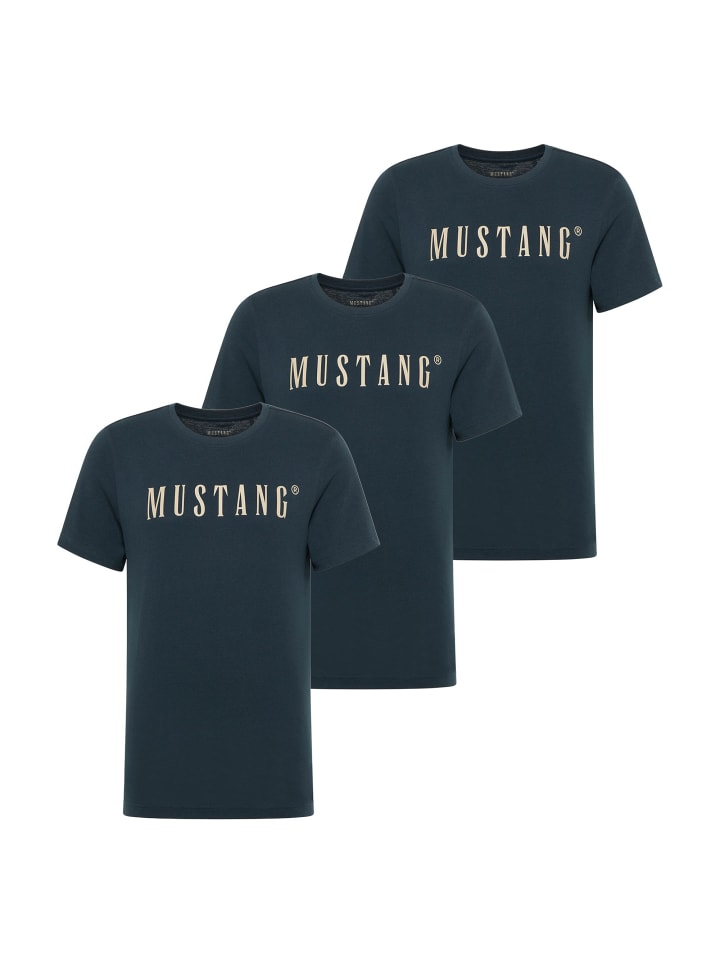 

Mustang Набор из 3 футболок темно-синего цвета, Синий, Mustang Набор из 3 футболок темно-синего цвета