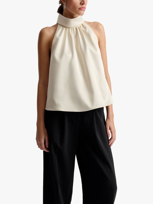 

Топ Minea на бретелях-хомуте из сатина Malina, Vanilla