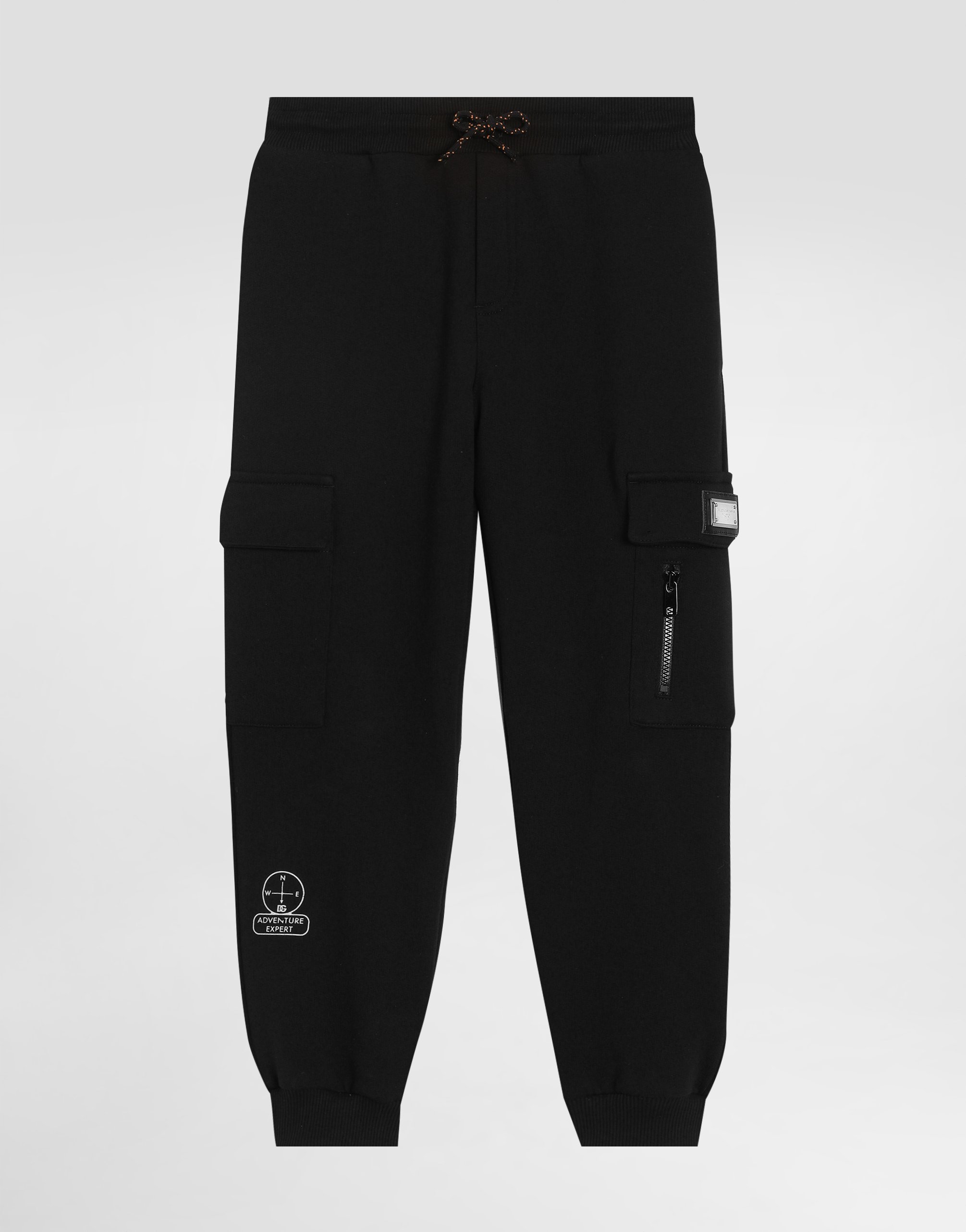 

Флисовые брюки с принтом искателя приключений Dolce&Gabbana, черный