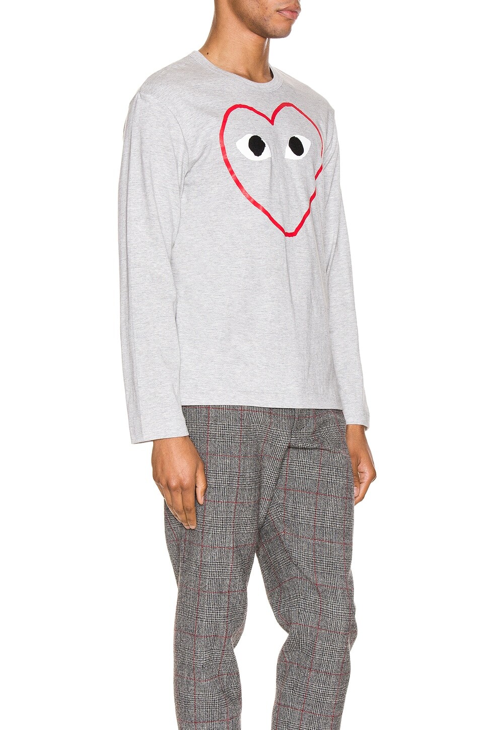 Футболка с длинными рукавами и логотипом в форме сердца Comme Des Garcons Play, серый — фото 2