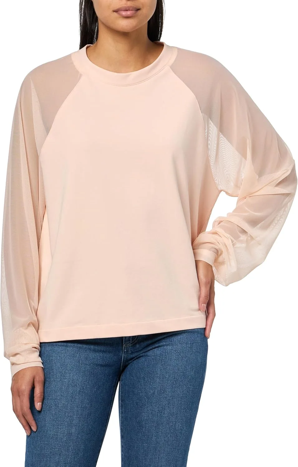 

Norma Kamali Женский топ с рукавом реглан и сеткой