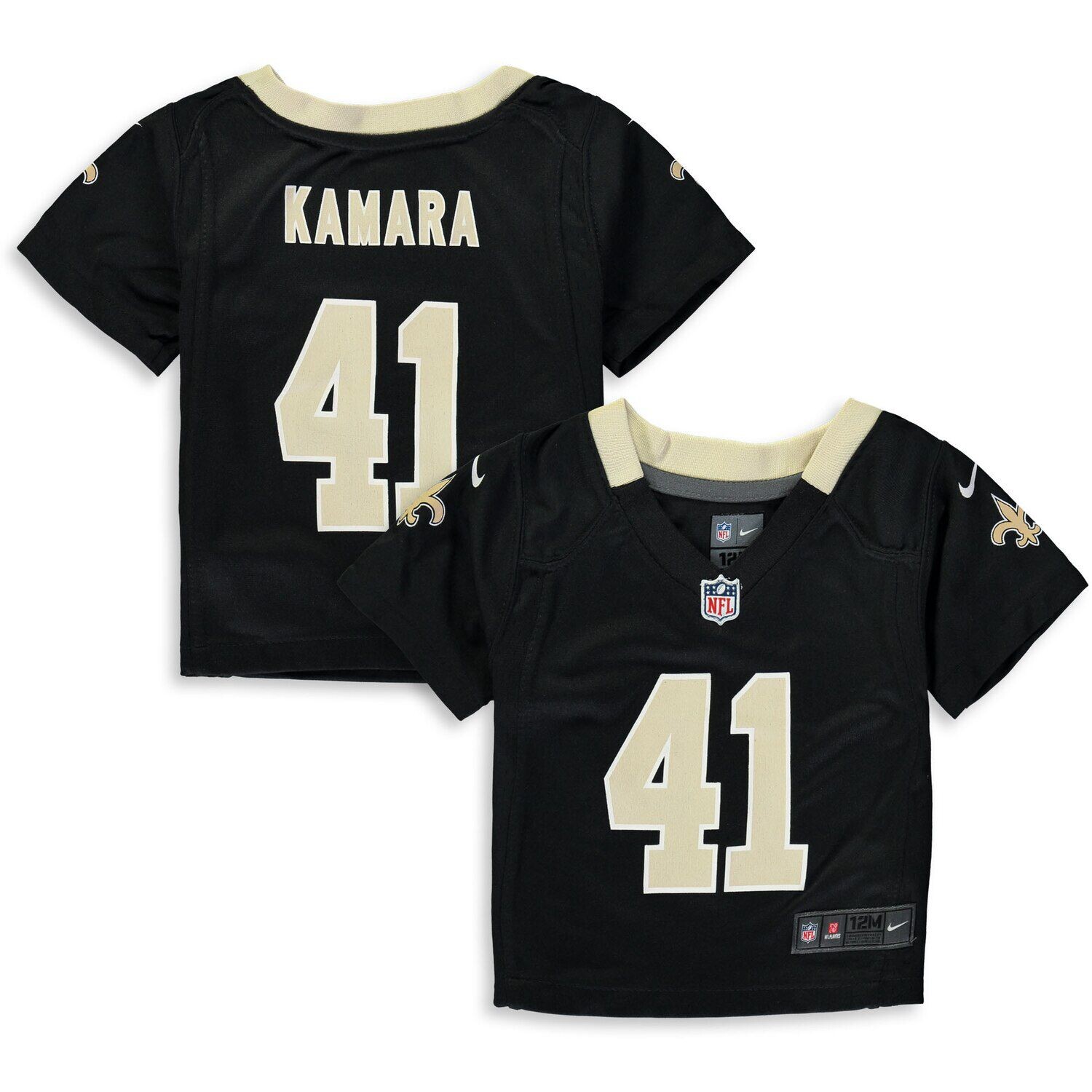 Младенческая Nike Alvin Kamara Black New Orleans Saints Player Game Jersey Nike — фото 4