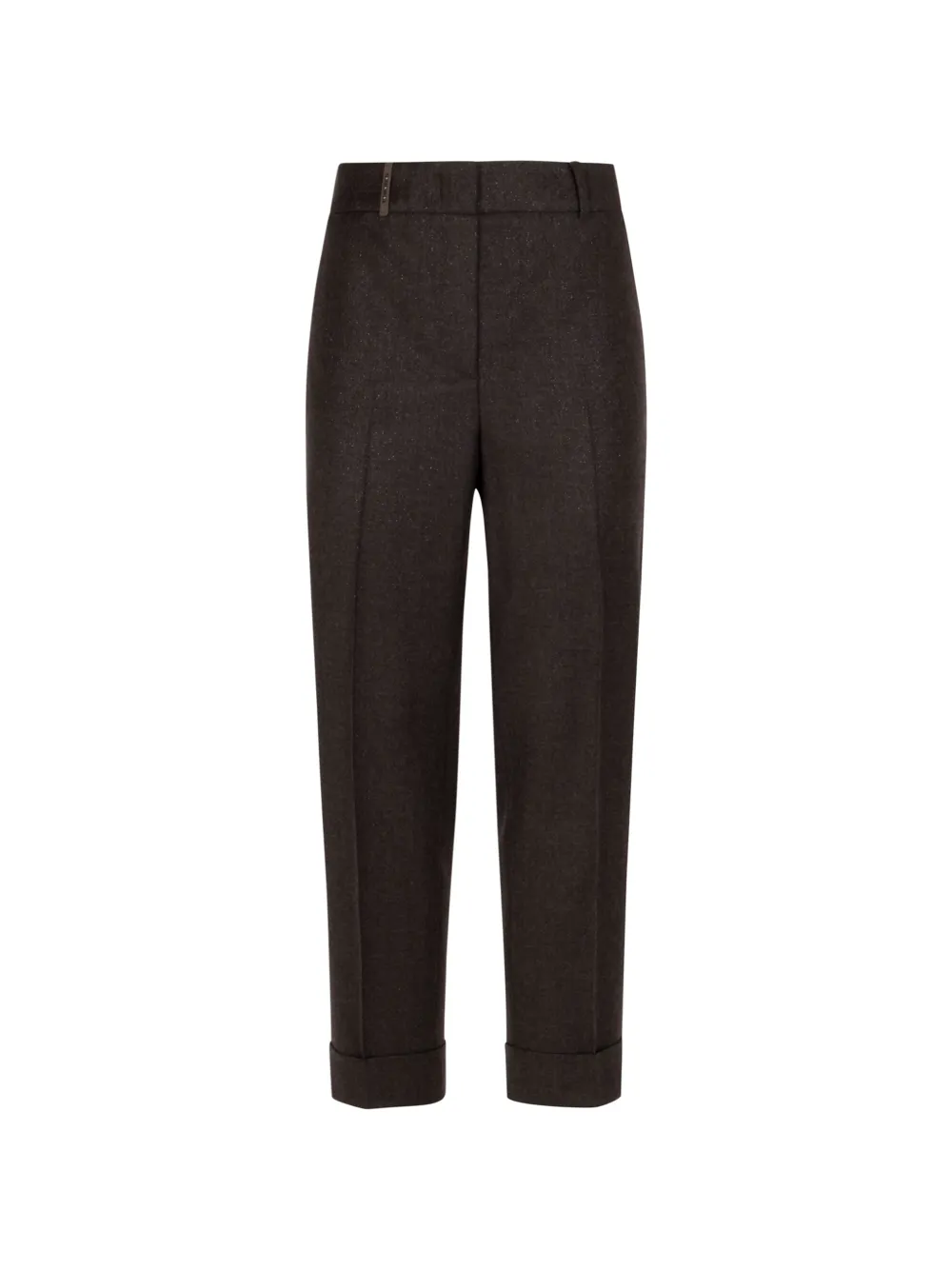 

Брюки с манжетами, украшенные стразами Peserico, коричневый