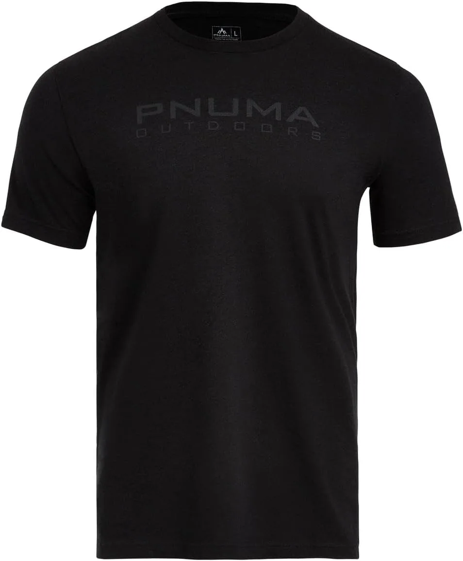 

Pnuma Outdoors Dark Short Sleeve Tee, черный, прочная и удобная футболка для повседневной носки (SS-TS)