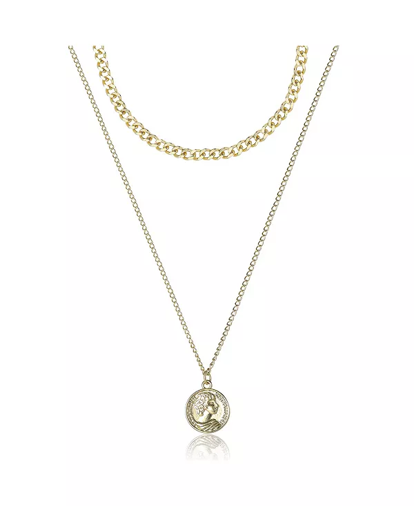 

Многослойное золотое ожерелье с подвеской – модные украшения Jessica Simpson, gold