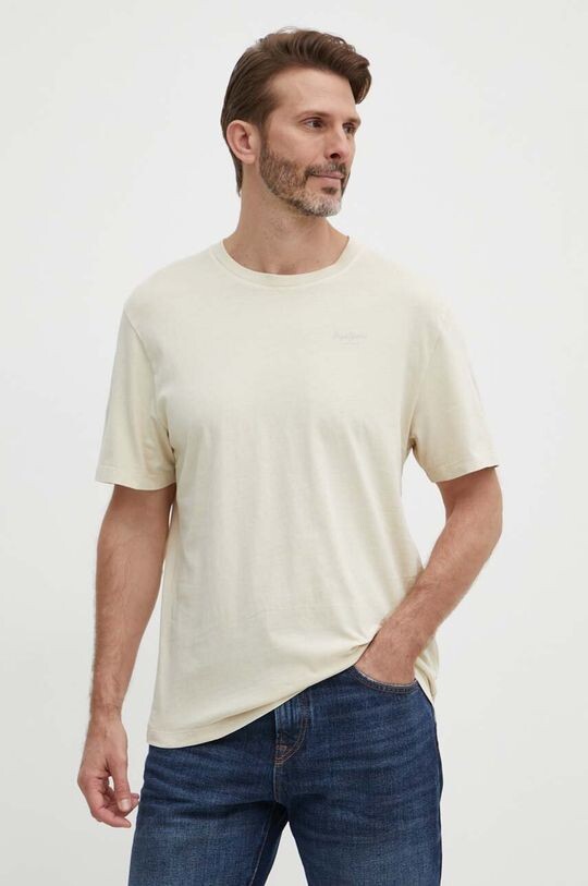 

Футболка Jacko из хлопка Pepe Jeans, бежевый