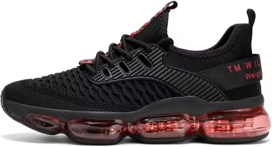 

Кроссовки TM Air Cushion Performance для бега, с вязаной сеткой, максимальная амортизирующая технология, спортивные тренировочные кроссовки с дышащим дизайном, современный стиль Generic, черный