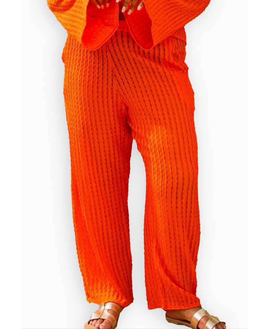 

Женские широкие вязаные брюки для отдыха FASHION-SZN CURVE, Orange