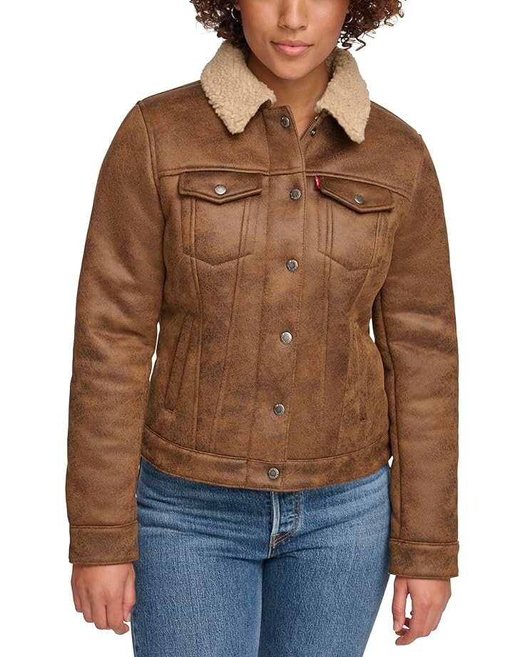 

Куртка Levi's Faux Shearling Trucker, цвет Brown/Sesame
