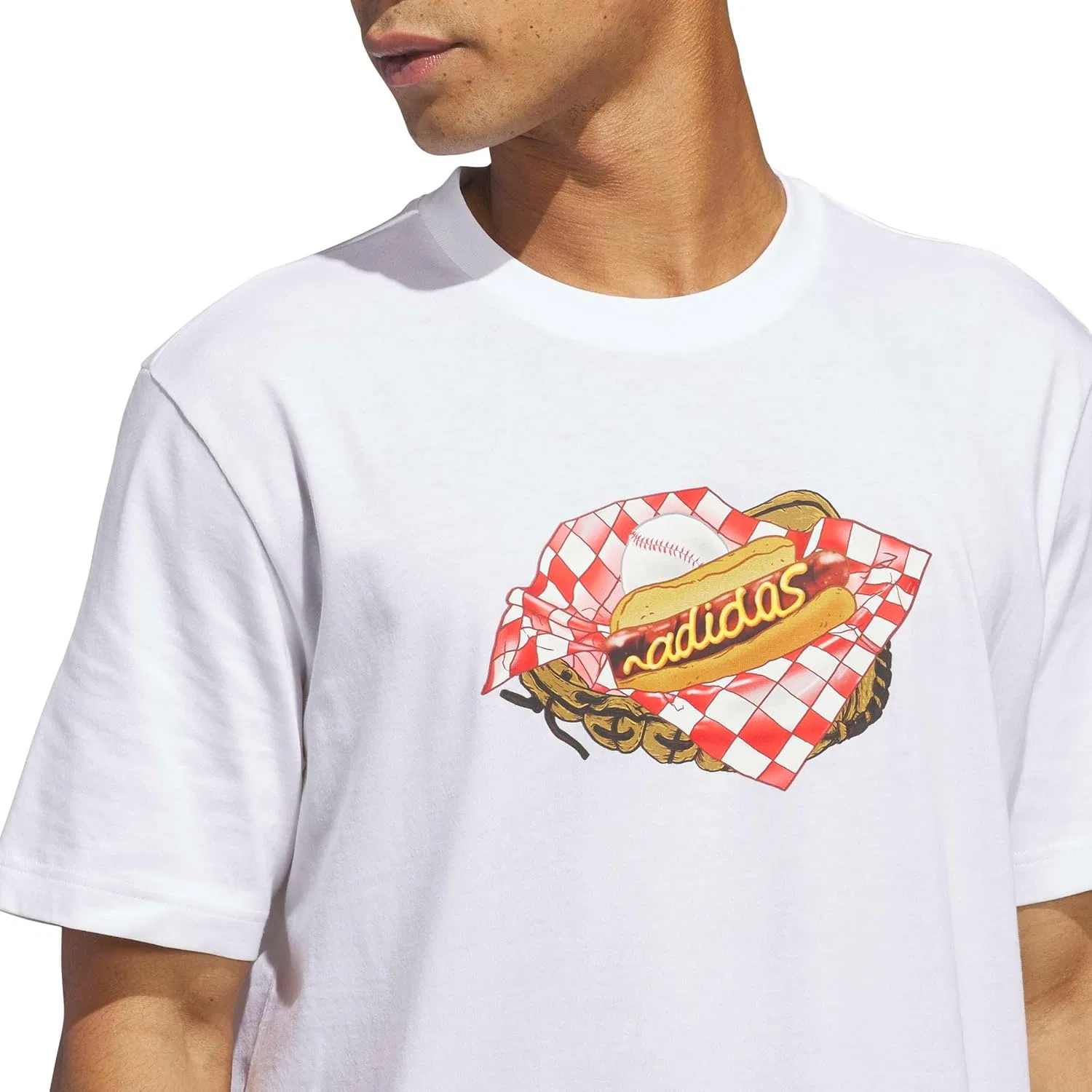 Футболка Adidas Men's Stadium Hotdog Graphic, белый — фото 4