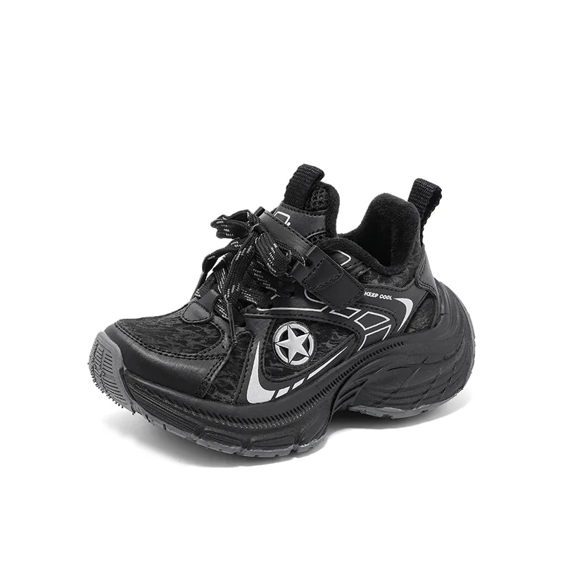 Детские хлопковые кроссовки Running Collection с противоскользящей и износостойкой подошвой Jeep, Black Thin Cotton — фото 3