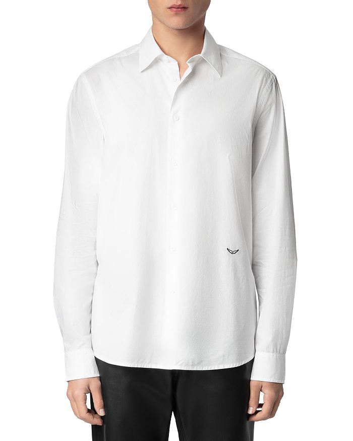 

Рубашка Sid Cotton Voile с вышивкой и застежкой на пуговицы Zadig & Voltaire, белый