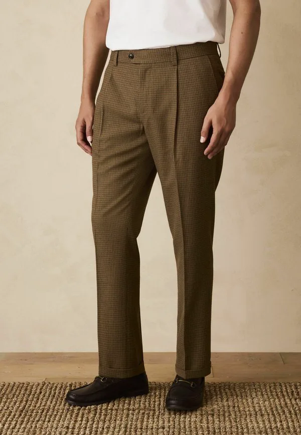 Узкие, стильные, фактурные брюки Next, Brown Puppytooth — фото 3