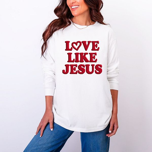 

Футболка Love like Jesus Heart Bold Puff с длинным рукавом, окрашенная в стиле garment dyed Simply Sage Market, White, Белый, Футболка Love like Jesus Heart Bold Puff с длинным рукавом, окрашенная в стиле garment dyed Simply Sage Market, White