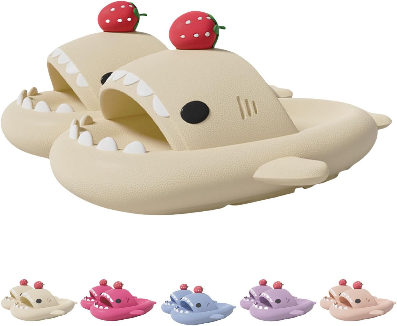 

Водные туфли Strawberry Shark для мужчин и женщин - Нескользящие акваноски для пляжа, бассейна и душа - Быстросохнущие удобные слайдеры Generic, белый