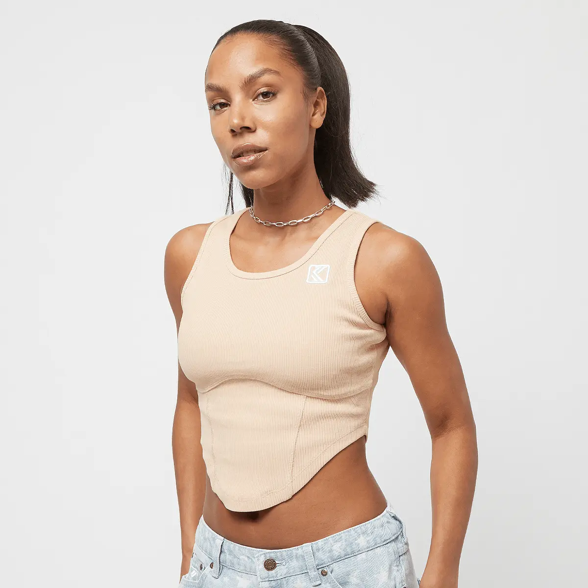 

Топ Karl Kani OG Corset Rib Top, бежевый/бежевый